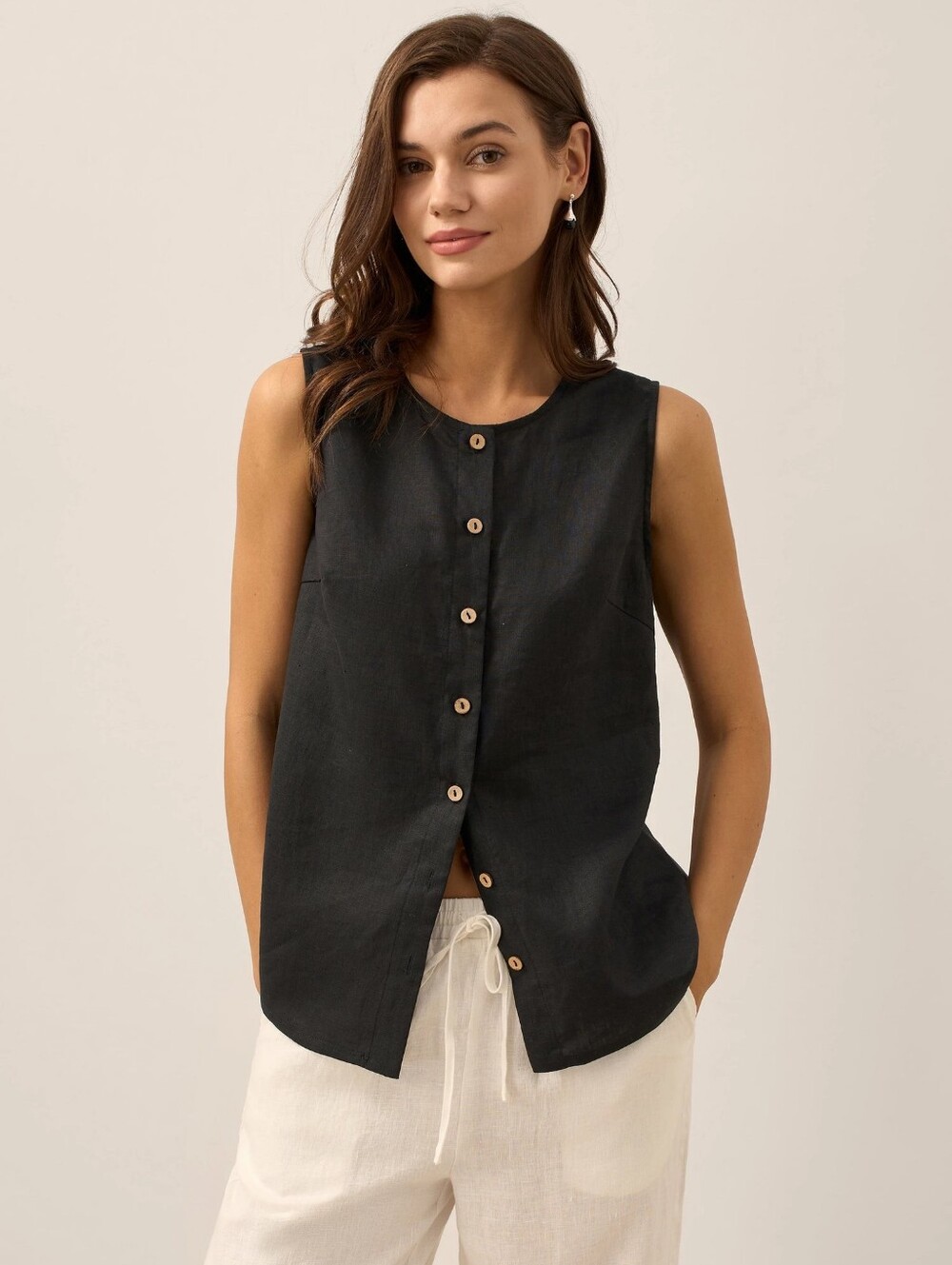 lintico 100% linen tank top